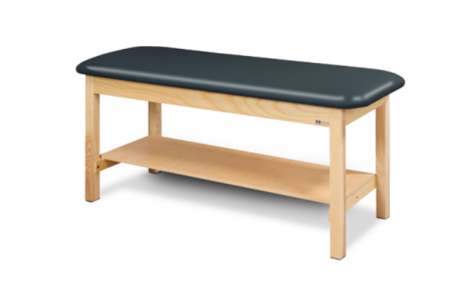 Clinton Classic Series Flat Top, Straight Line Treatment Table with Full Shelf