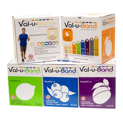 Val-u-Band Resistance Bands, Dispenser Roll, 50 Yds., 5-Piece Set (LATEX FREE)