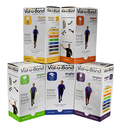 Val-u-Band Resistance Bands, Pre-Cut Strip, 5', 5 Cases of 30 Units Each (LATEX)