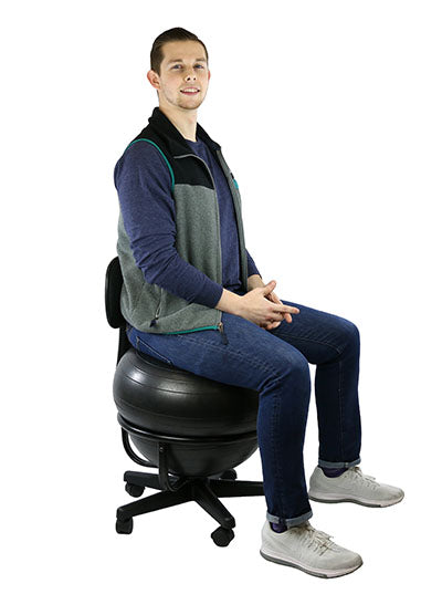 CanDo® Ball Chair - Metal - Mobile - with Back - no Arms - with 18" Ball