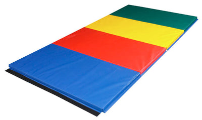 CanDo Accordion Mat - 1-3/8" EnviroSafe Foam with Cover - 4' x 8' - Rainbow Colors