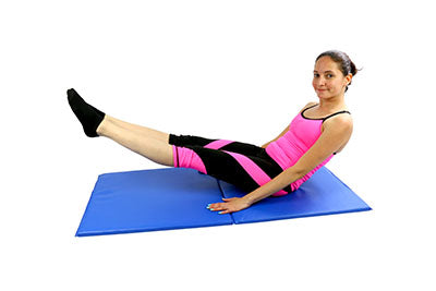 CanDo Exercise Mat - Center Fold - 1" PU Foam with Cover - 2' x 5'