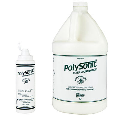 Polysonic ultrasound lotion with aloe vera, 1 gallon with refillable dispenser bottle