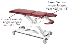 Armedica AM-BAX5400 Three-Section with Crescent Arms & Bar Activator Hi-Lo Treatment Table