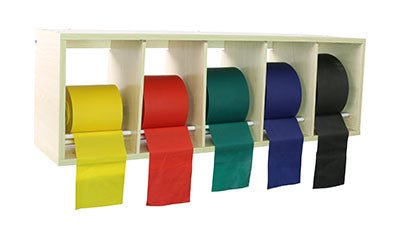 CanDo exercise band rack, plastic, Latex Free 5 x 50 yard rolls – US ...