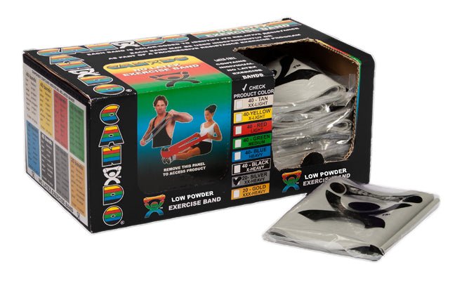 Cando Band Rack CanDo Low Powder Exercise Band - box of 40, 4' length – US MedRehab