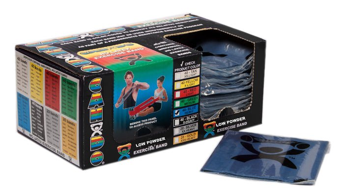 Cando Band Rack CanDo Low Powder Exercise Band - box of 40, 4' length – US MedRehab