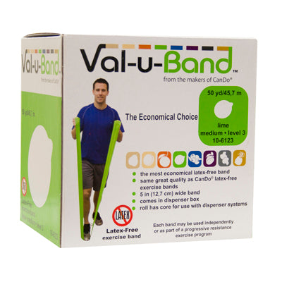 Val-u-Band Resistance Bands, Dispenser Roll, 50 Yds., 5-Piece Set (LATEX FREE)