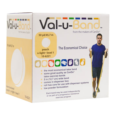 Val-u-Band Resistance Bands, Dispenser Roll, 50 Yds., 5-Piece Set (LATEX)