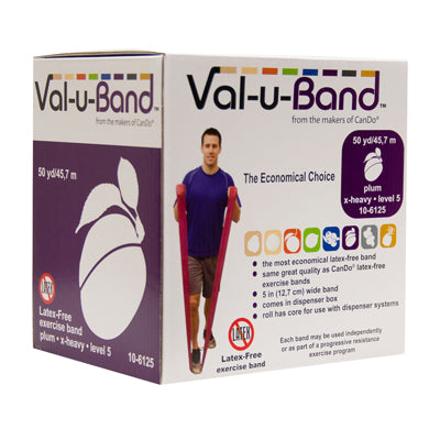 Val-u-Band Resistance Bands, Dispenser Roll, 50 Yds., 5-Piece Set (LATEX FREE)