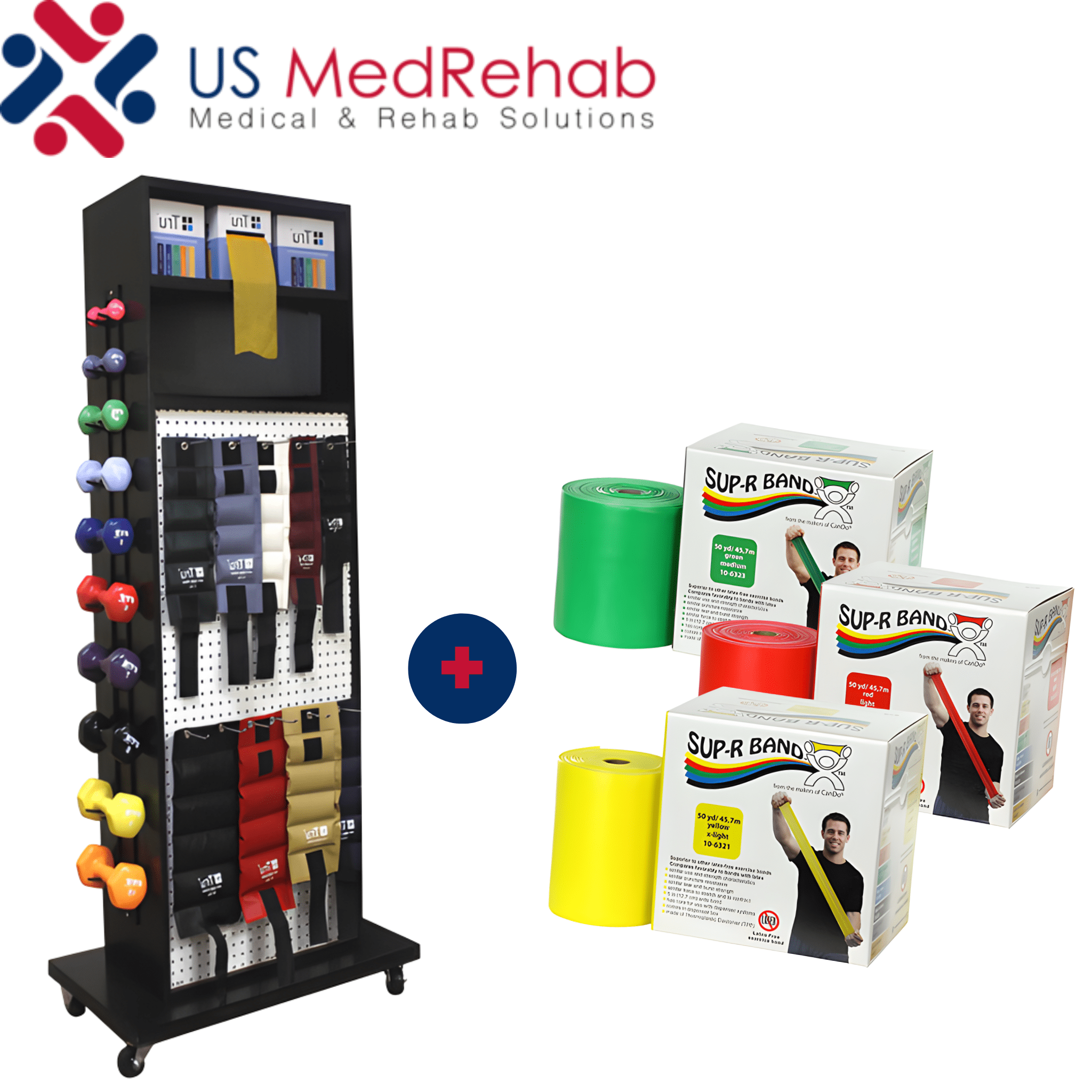 Rehab Racks US MedRehab Loaded Weight Rack with Mirror – Complete Therapy & Rehab