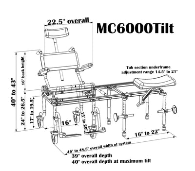 NuProdx MC6000Tilt - Tub / Commode Slider with Tilt