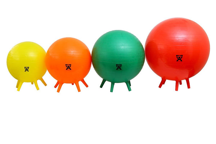 CanDo Inflatable Exercise Ball - with Stability Feet - Green - 26