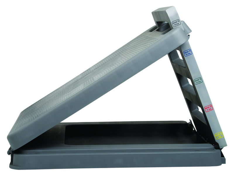 FabStretch® 4-Level Incline Board - Heavy Duty Plastic - 5, 15, 25, 35 Degree Elevation - 14" x 14" Surface - US MED REHAB