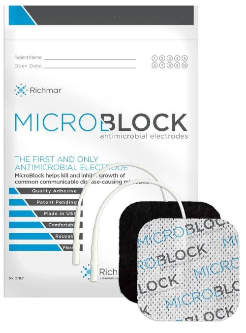 MicroBlock Antimicrobial Electrode, 2" Square - US MED REHAB