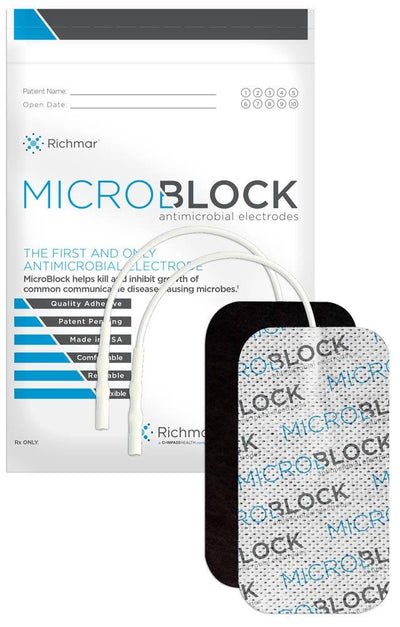 MicroBlock Antimicrobial Electrode, 2x3.5" Rectangle - US MED REHAB