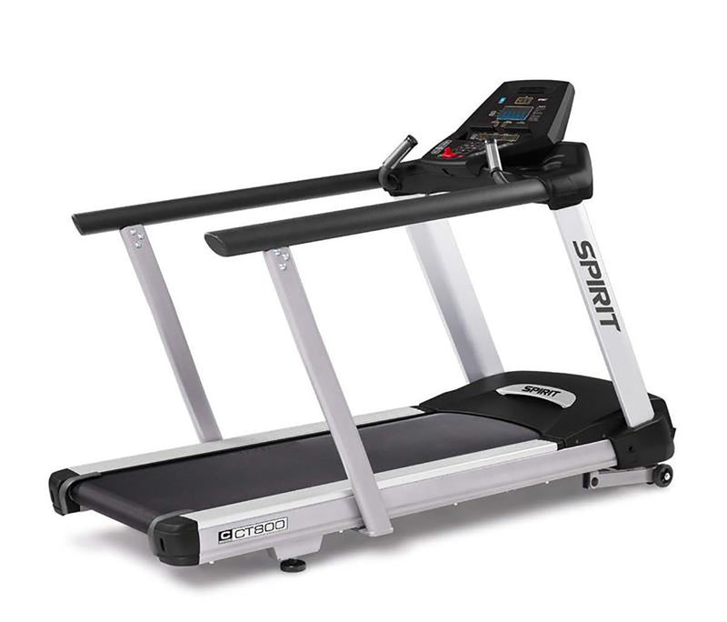 Spirit CT800 Treadmill with medical handrails, 84" x 35" x 57" - US MED REHAB