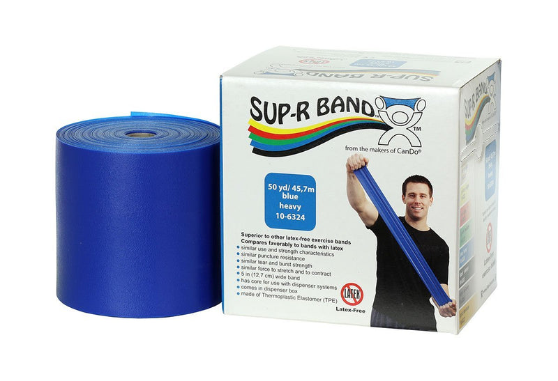 Sup-R Band® Latex Free Exercise Band - 50 yard roll - Blue - heavy - US MED REHAB