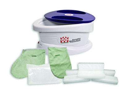 WaxWel® Paraffin Bath - Standard Unit Includes: 100 Liners, 1 Mitt, 1 Bootie and 6 lb Unscented Paraffin - US MED REHAB